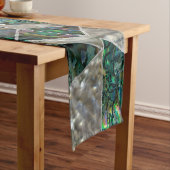 Abstrakte geometrische Ohrschnecke und Perlmutt Kurzer Tischläufer (Beispiel)