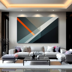 Abstrakte geometrische orange Akzentuierung Poster