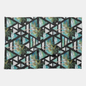Abstrakte geometrische Palmen u. Wellen-Muster Handtuch (Horizontal)