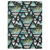 Abstrakte geometrische Palmen u. Wellen-Muster Klemmbrett (Rückseite)