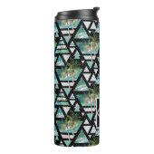 Abstrakte geometrische Palmen u. Wellen-Muster Thermosbecher (Nach links gedreht)