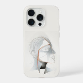 Abstrakte geometrische Profil-Linienkunst iPhone 15 Pro Hülle