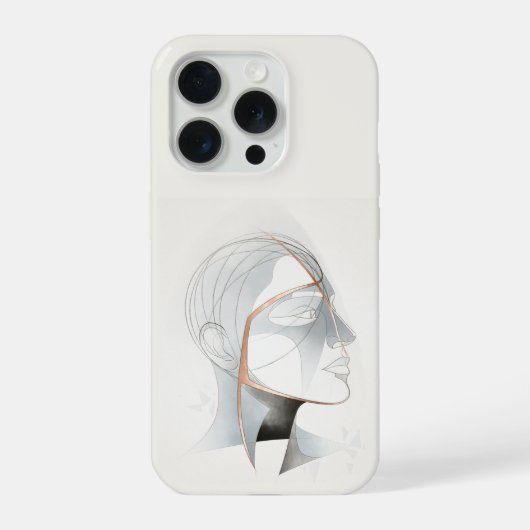 Abstrakte geometrische Profil-Linienkunst iPhone Hülle (Rückseite)