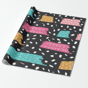 Abstrakte geometrische Punkte und Streifen Geschenkpapier