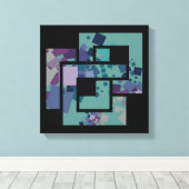 Abstrakte geometrische Quadrate Leinwanddruck (Insitu (Holzboden))