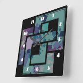 Abstrakte geometrische Quadrate Quadratische Wanduhr (Winkel)