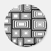 Abstrakte geometrische Quadrate, Schwarzweißmuster Magnet (Vorne)