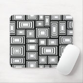 Abstrakte geometrische Quadrate, Schwarzweißmuster Mousepad (Mit Mouse)