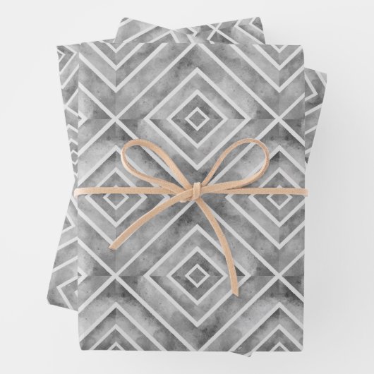 Abstrakte geometrische quadratische Fliesen Geschenkpapier Set (Beispiel)