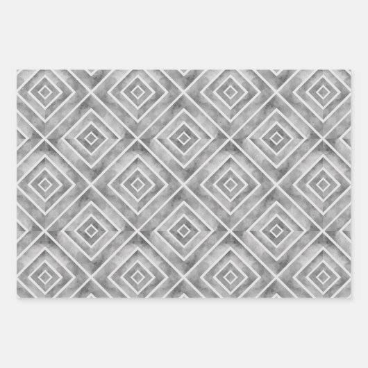 Abstrakte geometrische quadratische Fliesen Geschenkpapier Set (Vorderseite)
