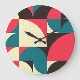 Abstrakte geometrische, rechnerische Kunstdarstell Große Wanduhr