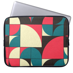Abstrakte geometrische, rechnerische Kunstdarstell Laptopschutzhülle