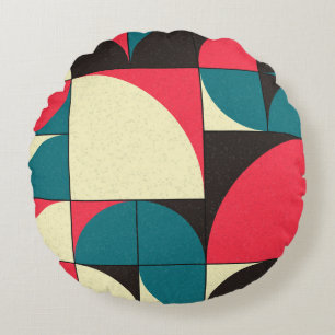 Abstrakte geometrische, rechnerische Kunstdarstell Rundes Kissen