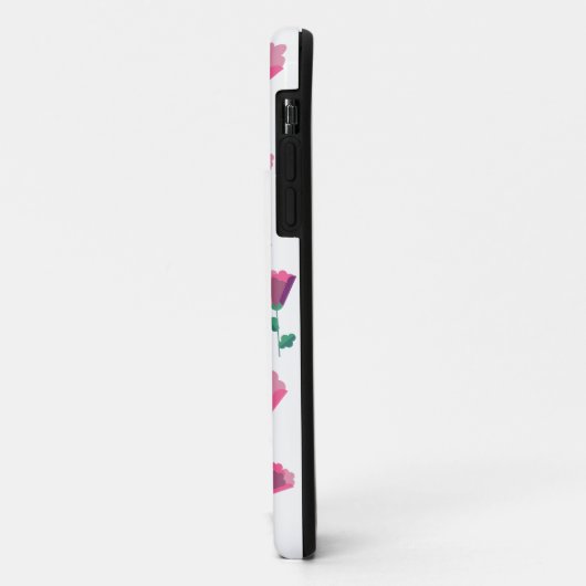 Abstrakte geometrische rosa Blume Case-Mate iPhone Hülle (Hinten/Links)