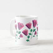 Abstrakte geometrische rosa Blume Kaffeetasse (Vorderseite Links)