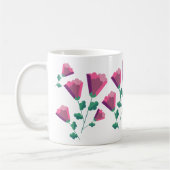 Abstrakte geometrische rosa Blume Kaffeetasse (Links)