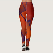 Abstrakte geometrische rote Dekoration Leggings (Rückseite)