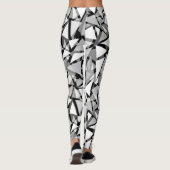 Abstrakte, geometrische Schwarz-Grau-Leggings Leggings (Rückseite)