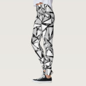 Abstrakte, geometrische Schwarz-Grau-Leggings Leggings (Links)