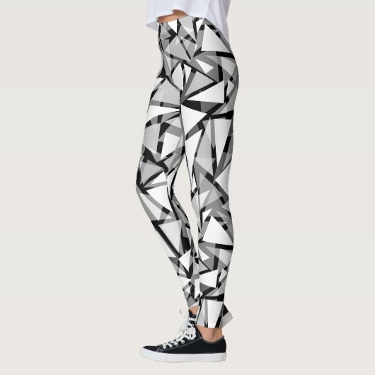 Abstrakte, geometrische Schwarz-Grau-Leggings Leggings (Links)