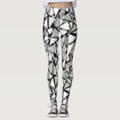 Abstrakte, geometrische Schwarz-Grau-Leggings Leggings (Vorderseite)