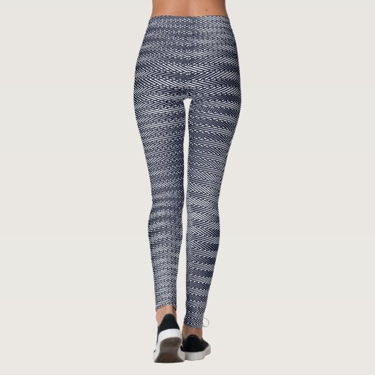 Abstrakte geometrische Schwarz-Weiß-Streifen, trip Leggings (Rückseite)