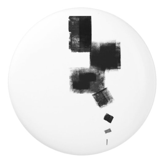 Abstrakte geometrische Schwarz-Weiß-Technik Keramikknauf (Vorderseite)