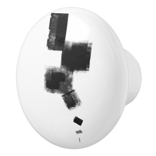 Abstrakte geometrische Schwarz-Weiß-Technik Keramikknauf (Rechts)