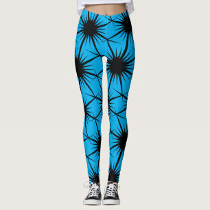 Abstrakte geometrische schwarze blaue stachelige K Leggings