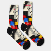 Abstrakte geometrische Socken mit modernen Farbblö (Rechts)