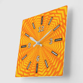 Abstrakte geometrische, sonnenähnliche Pattern-Uhr Quadratische Wanduhr (Winkel)
