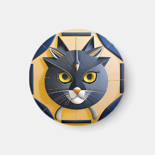 Abstrakte geometrische stilisierte Katze Magnet