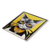 Abstrakte geometrische Stilkatze Fliese (Seite)