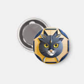 Abstrakte geometrische Stilkatze Magnet (Vorderseite/Rückseite)