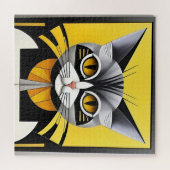 Abstrakte geometrische Stilkatze Puzzle (Horizontal)