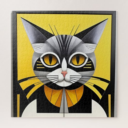 Abstrakte geometrische Stilkatze Puzzle (Vertikal)