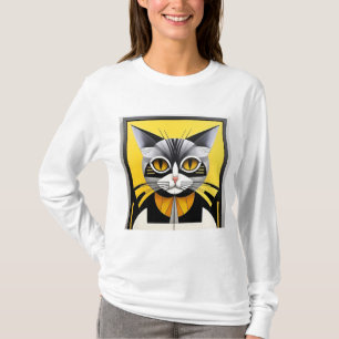Abstrakte geometrische Stilkatze T-Shirt