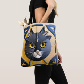 Abstrakte geometrische Stilkatze Tasche (Von Nahem)
