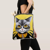 Abstrakte geometrische Stilkatze Tasche (Von Nahem)