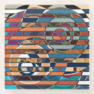 Abstrakte geometrische Streifen Glasuntersetzer