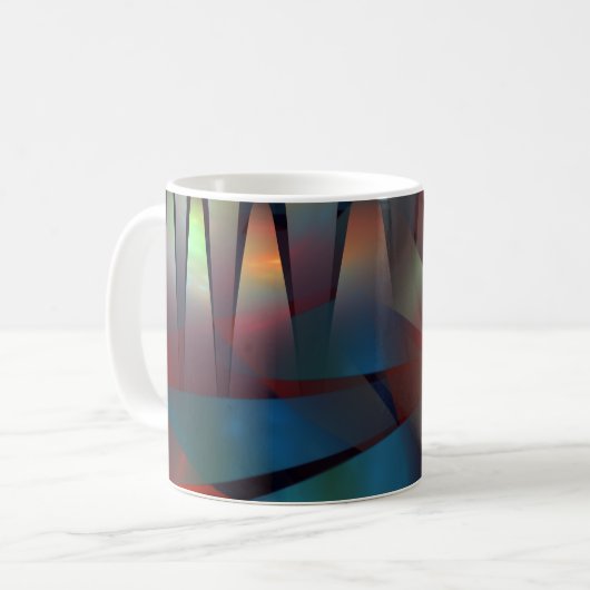 Abstrakte geometrische Struktur Kaffeetasse (Vorderseite Links)