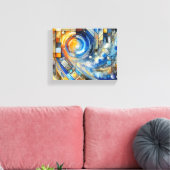 Abstrakte geometrische Swirl-Wandkunst - lebendige Leinwanddruck (Insitu (Wohnzimmer))