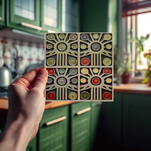 Abstrakte geometrische Symmetrie im Stil der Mitte Fliese