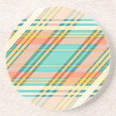 Abstrakte geometrische Tartan-Muster-Cremegetränke Getränkeuntersetzer (Vorne)