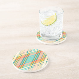 Abstrakte geometrische Tartan-Muster-Cremegetränke Getränkeuntersetzer