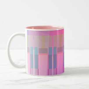 Abstrakte geometrische Tasse in Rosa