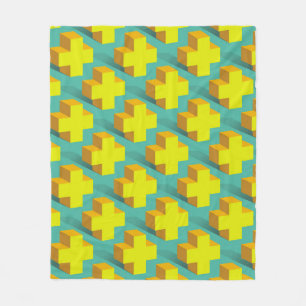 Abstrakte geometrische Textur aus gelben Kreuzen a Fleecedecke
