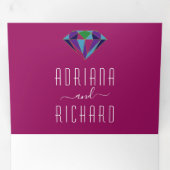 Abstrakte geometrische Typografie rubinrote Hochze Dreifach Gefaltete Einladung (Innen Erste Seite)