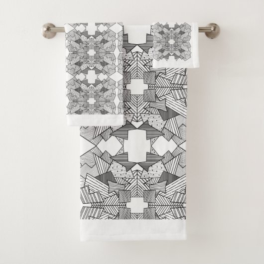 Abstrakte geometrische Überlappung Badhandtuch Set (Insitu)