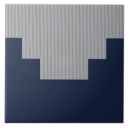 Abstrakte, geometrische, vertikale Linien, blau de Fliese (Vorderseite)